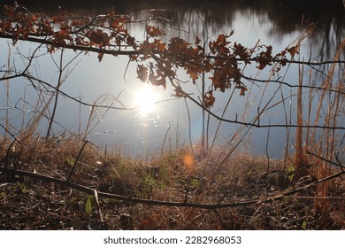 reflection of sunset in water