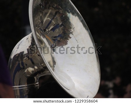 Reflection in tuba, horn