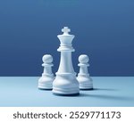 Reflection of Unity and Leadership: Chess King and Pawns in Harmony