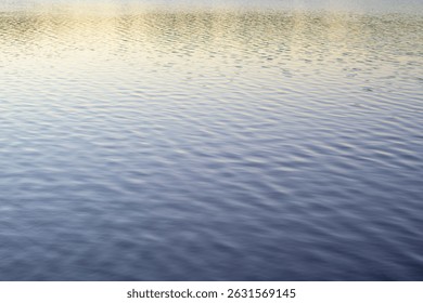 Reflection of water with slight horizontal waves tranquility and calm