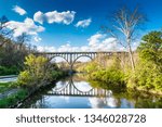 Reflections of a Bridge in Cuyahoga Valley National Park, USA