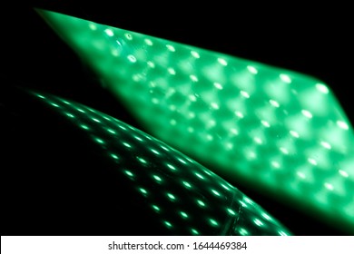 Reflections from a computer screen on a piece of transparent glass 