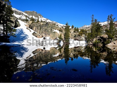 Reflections in Grass Lake, Desolation Wilderness, California.
