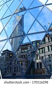 Reflections of more architecture in the Gherkin building London