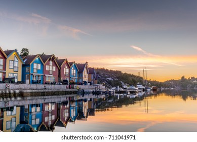 Reflections On The Sea In The Fjord Of Bergen In Norway 