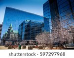 Reflections of Parliament Building neo-Gothic complex hosting Canada