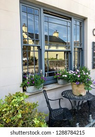 Reflections in a restaurant window