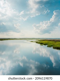 Reflections in wetlands at Assateague Island National Seashore, Maryland
