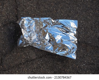 Reflective Aluminium Foil Bag On Dark Background