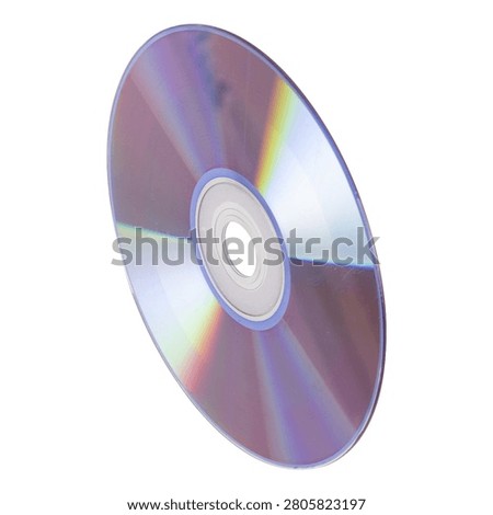 A reflective compact disc showcasing its shiny surface and central hole, typically used for data storage or media playback.