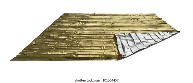 Reflective Space Blanket On White Background