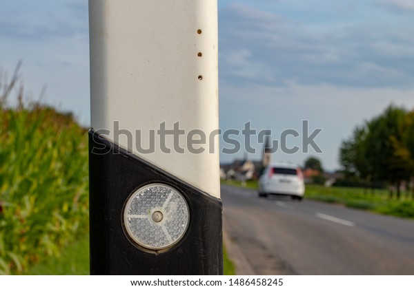reflector post at country side\
road