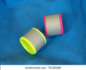 Reflex Reflective Snap Band On Blue Background