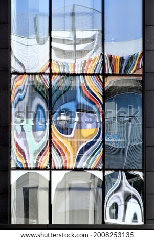Similar – Image, Stock Photo UT Only floating is more beautiful I Colorful wind turbine on a balcony