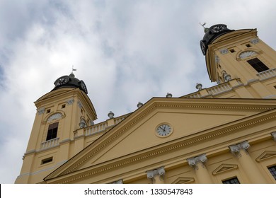 The Reformed Great Church Of Debrecen On A Winter Day.