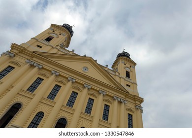 The Reformed Great Church Of Debrecen On A Winter Day.