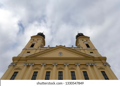 The Reformed Great Church Of Debrecen On A Winter Day.