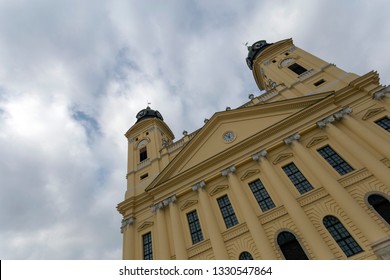 The Reformed Great Church Of Debrecen On A Winter Day.