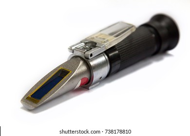 Refractrometer in white background.(Select point focus)