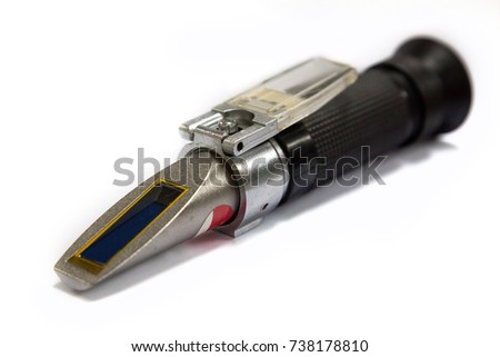 Refractrometer in white background.(Select point focus)