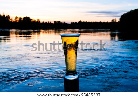 Similar – Image, Stock Photo sundowner Twilight pint