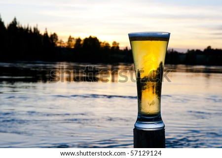 Similar – Image, Stock Photo sundowner Twilight pint