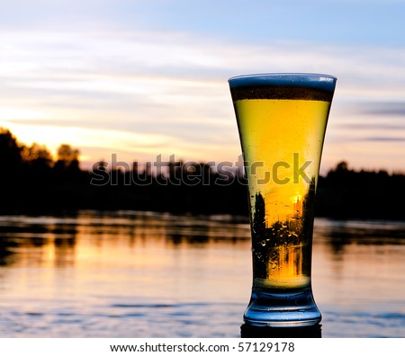 Image, Stock Photo sundowner Twilight pint