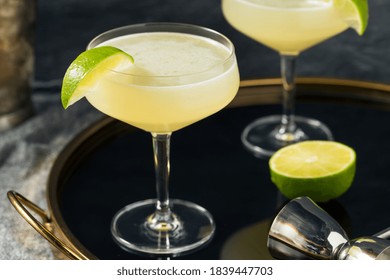 Refreshing Boozy Gin Gimlet Cocktail With A Lime Garnish