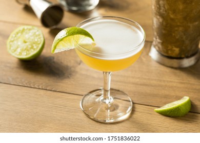 Refreshing Boozy Gin Gimlet With Lime And Sugar