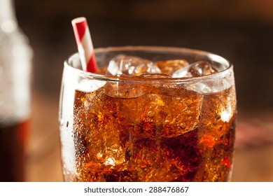 Refreshing Bubbly Soda Pop with Ice Cubes