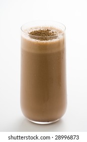 Refreshing Chocolate Shake With Chocolate Birutes Isolated