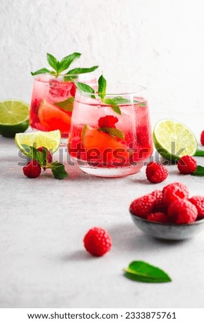 Similar – Water with strawberry and lime