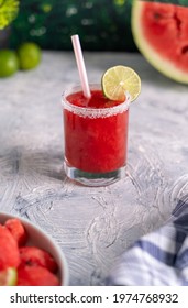 Refreshing Cold Summer Drink Watermelon Slushie