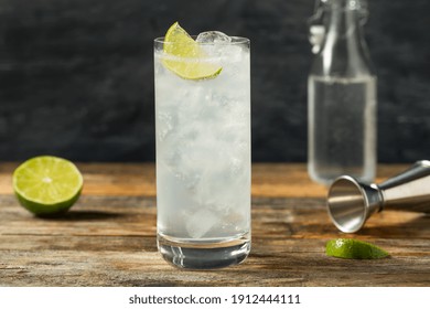 Refreshing Cold Tequila Ranch Water Cocktail with Lime - Shutterstock ID 1912444111