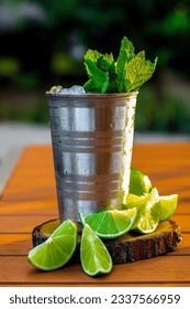 refreshing drink by the pool