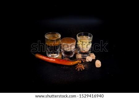 refreshing fruit cocktails on a black background