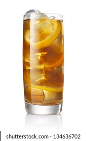 Refreshing Glass Of Iced Tea And Lemon