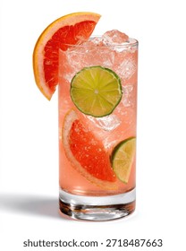 Refreshing grapefruit and lime cocktail