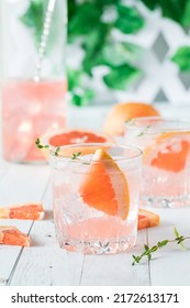 Refreshing Grapefruit Spritzer Drinks Ready For Drinking. 