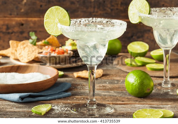 Refreshing
Homemade Classic Margarita with Lime and
Salt