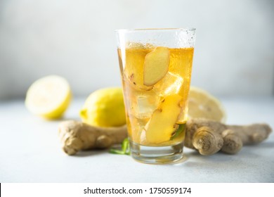 Refreshing Homemade Ice Tea With Ginger