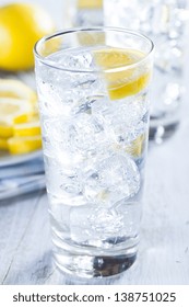 Refreshing Ice Cold Water With Lemon Ready To Drink