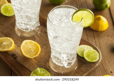 Refreshing Lemon And Lime Soda In A Glass