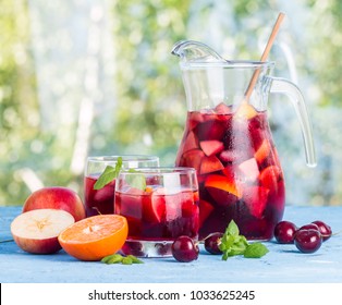 Refreshing Sangria Or Punch With Fruit