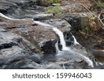 Refreshing  side waterfall, from High Falls on Town Creek in Alabama, southeastern USA