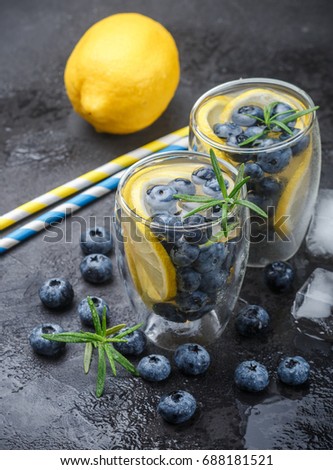 Similar – summer blueberry lemonade in a glass