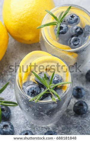 Similar – summer blueberry lemonade in a glass