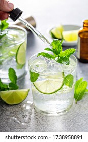 Refreshing Summer Mojito Cocktail With Aromatic Bitters In A Dropper