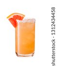 Refreshing Tequila Paloma Cocktail on White with a Clipping Path