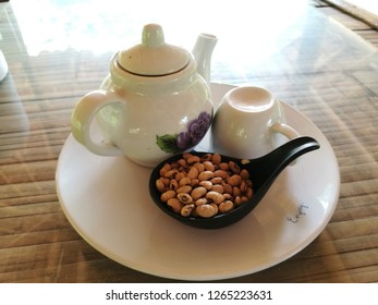 refreshing time with tea and beans